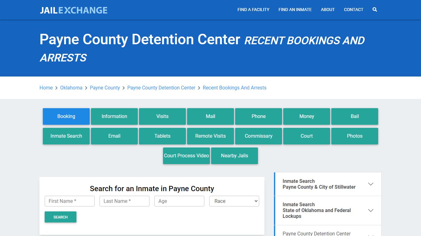 Payne County Detention Center Recent Bookings And Arrests - Jail Exchange