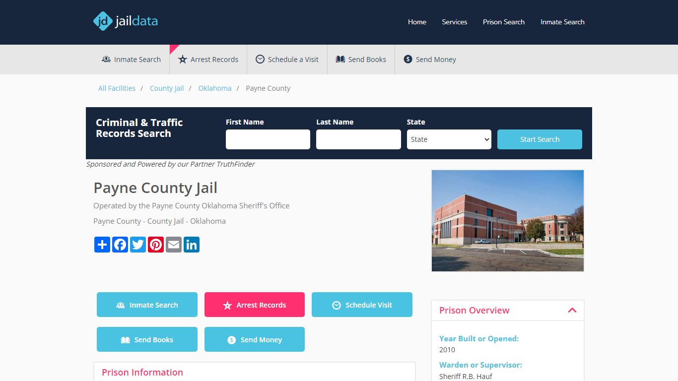 Payne County Jail: Inmate Search, Mugshots, & Visitation - Jaildata.com