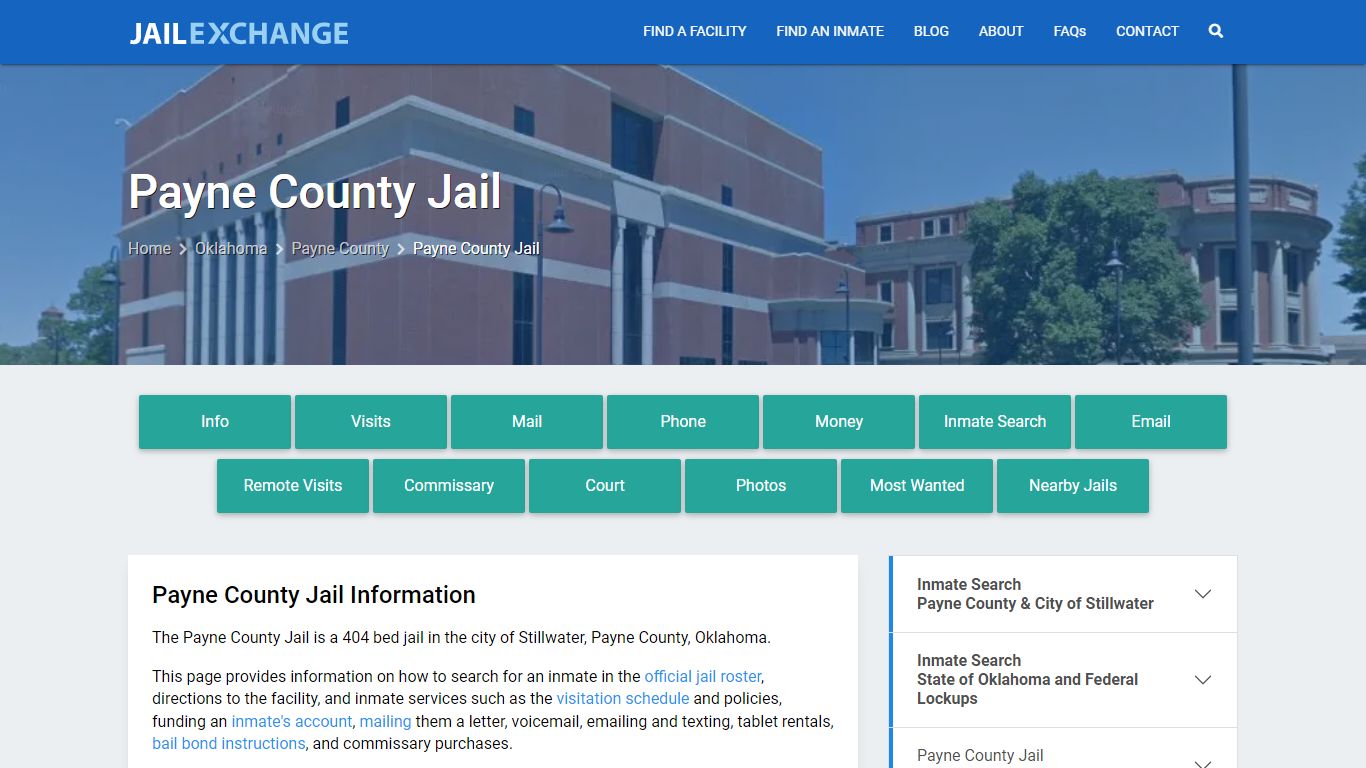 Payne County Jail, OK Inmate Search, Information
